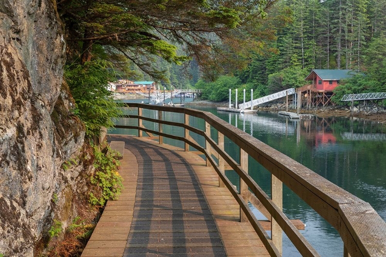 Picture of ALASKA-ELFIN COVE BOARDWALK NEXT TO BAY 