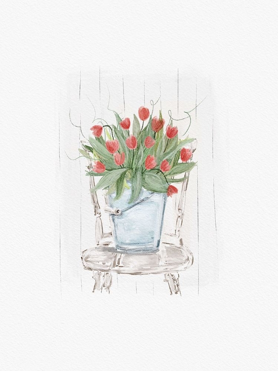 Picture of TULIPS ON A CHAIR