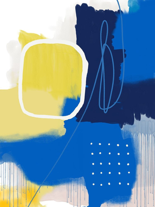 Picture of MODERN ABSTRACT YELLOW BLUE 1