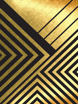 Picture of BLACK AND GOLD GEOMETRIC LINES 2