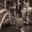 Picture of NIGHT SHOT OF CAFE BY NARROW CANAL-VENICE-ITALY