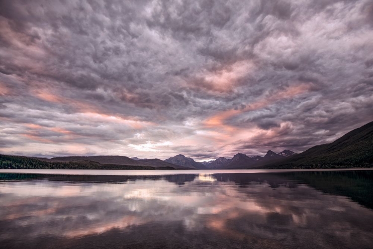 Picture of LAKE MCDONALD AT SUNSET IN SUMMER-GLACIER NATIONAL PARK-MONTANA