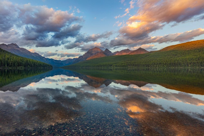 Picture of LATE AFTERNOON AT BOWMAN LAKE IN GLACIER NATIONAL PARK-MONTANA-USA