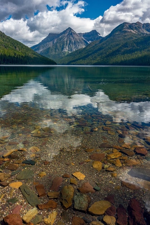 Picture of QUARTZ LAKE WITH VULTURE PEAK IN GLACIER NATIONAL PARK-MONTANA-USA