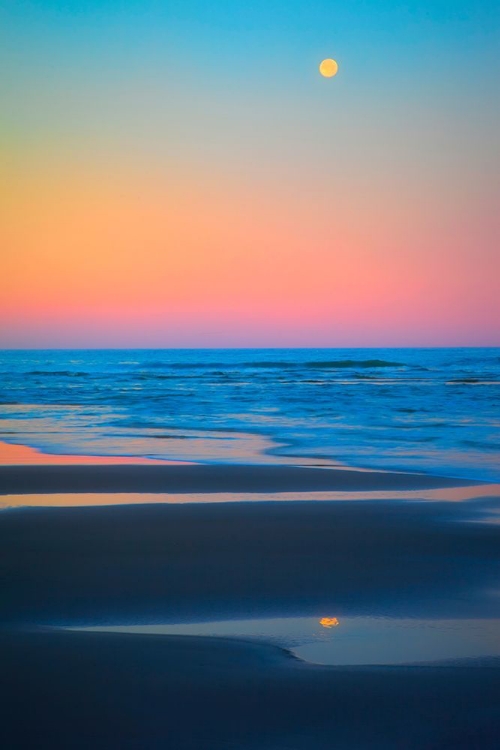 Picture of OREGON-BANDON BEACH AND FULL MOONSET