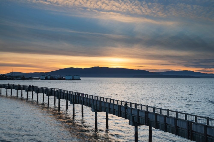 Picture of TAYLOR DOCK BOARDWALK AT SUNSET-BOULEVARD PARK-BELLINGHAM-WASHINGTON STATE