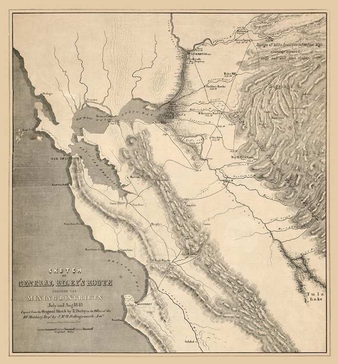 Picture of CALIFORNIA MINING DISTRICTS - DERBY 1849 