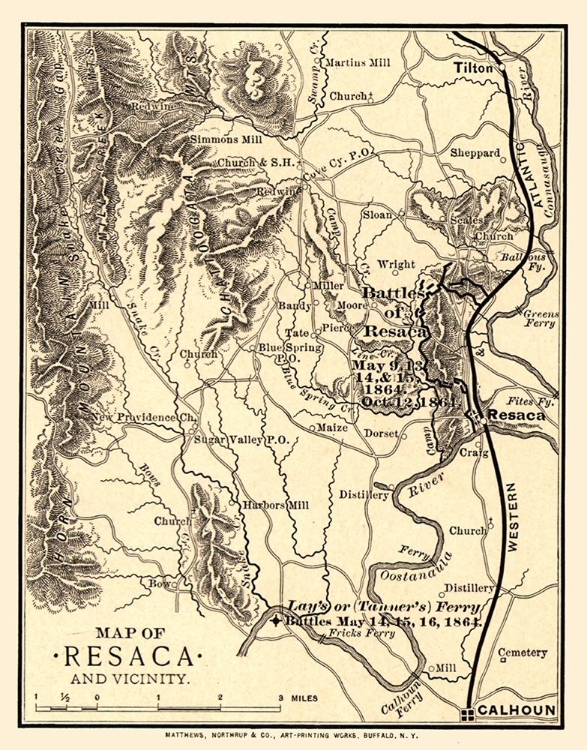 Picture of RESACA GEORGIA VICINITY BATTLES - NORTHRUP 1864 