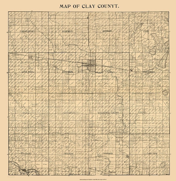 Picture of CLAY COUNTY IOWA - LONG 1896 