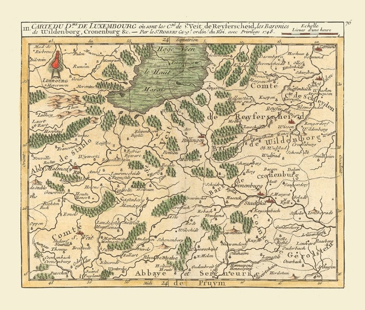 Picture of WALLONIA BELGIUM RHINE WESTPHALIA GERMANY - ROBERT 1748 