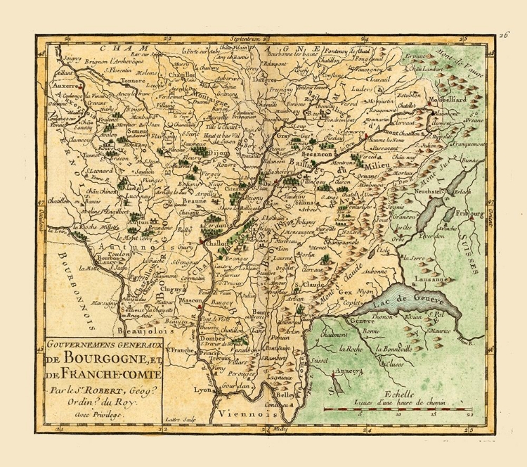 Picture of BURGUNDY FRANCHE-COMTE FRANCE - ROBERT 1748 