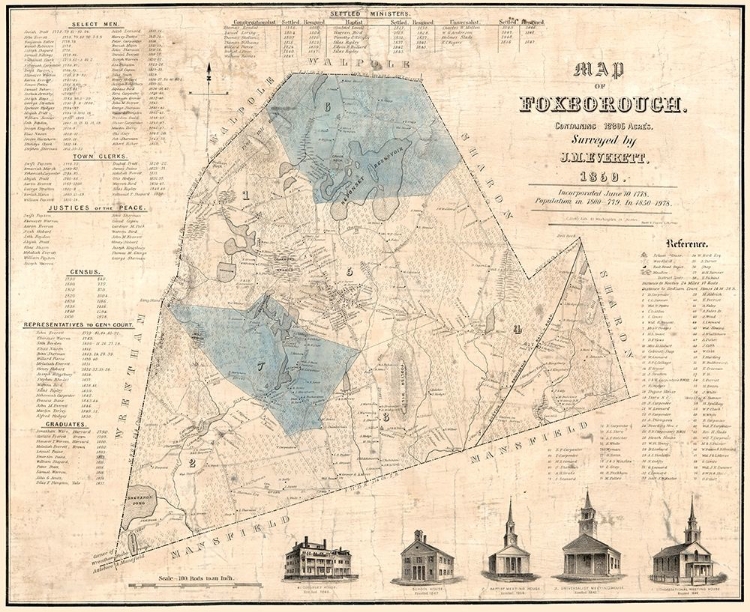 Picture of FOXBORO MASSACHUSETTS - EVERETT 1850 