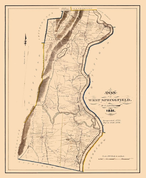 Picture of WEST SPRINGFIELD MASSACHUSETTS - LATHROP 1831