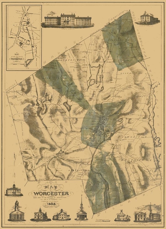 Picture of WORCESTER COUNTY MASSACHUSETTS - STEBBINS 1833