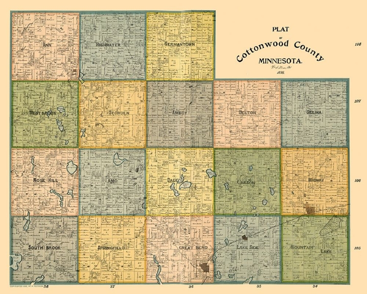 Picture of COTTONWOOD COUNTY MINNESOTA - PETERSON 1898 