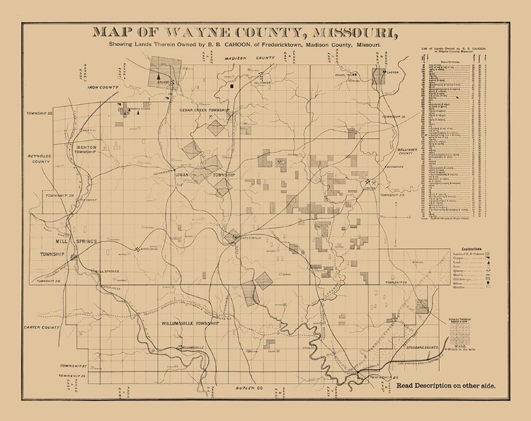 Picture of WAYNE COUNTY MISSOURI - CAHOON 1882 