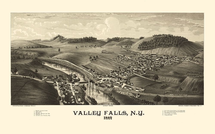 Picture of VALLEY FALLS NEW YORK - BURLEIGH 1887 