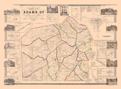 Picture of ADAMS COUNTY PENNSYLVANIA - HOPKINS 1858