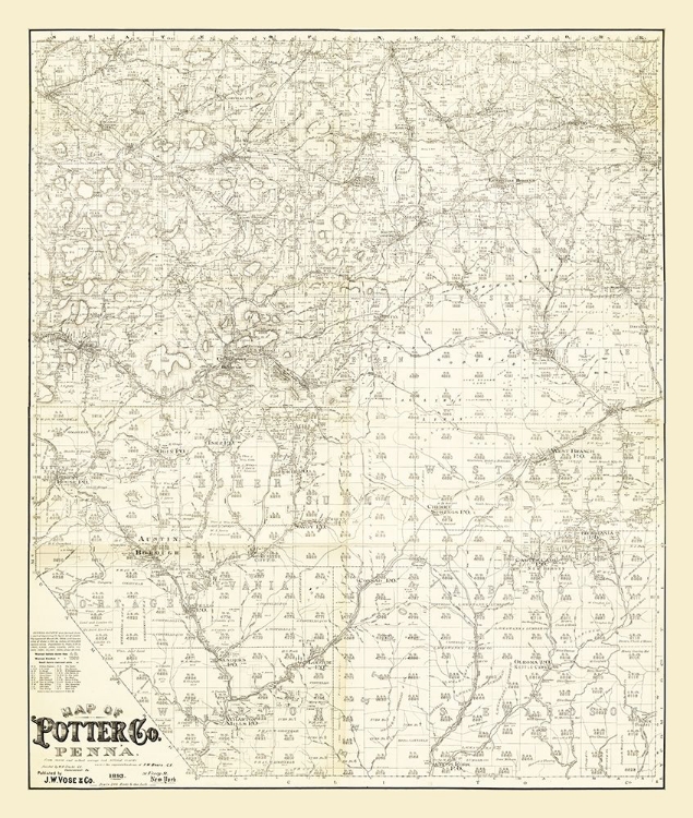 Picture of POTTER COUNTY PENNSYLVANIA - BEERS 1893