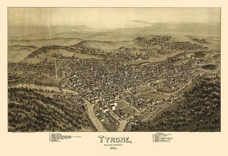 Picture of TYRONE PENNSYLVANIA - FOWLER 1895 