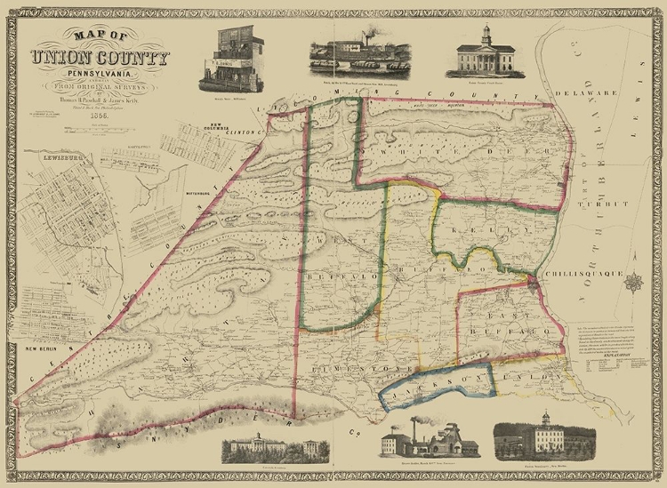 Picture of UNION COUNTY PENNSYLVANIA - PASEHALL 1856