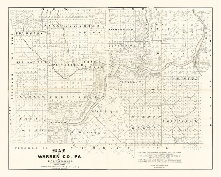 Picture of WARREN COUNTY PENNSYLVANIA - WHEELOCK 1889