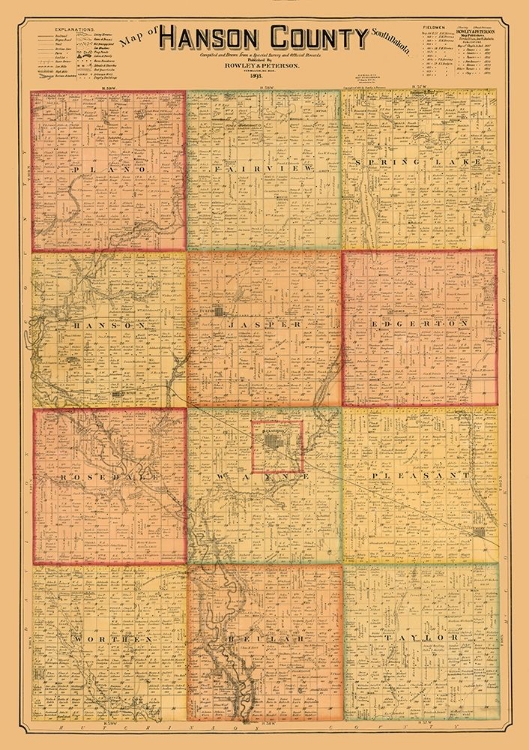 Picture of HANSON COUNTY SOUTH DAKOTA - PETERSON 1893 