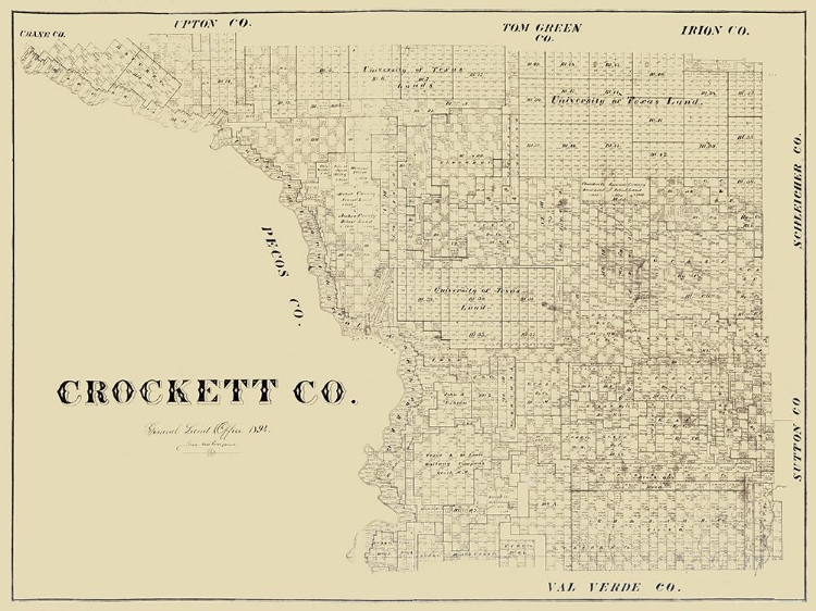 Picture of CROCKETT COUNTY TEXAS -1894