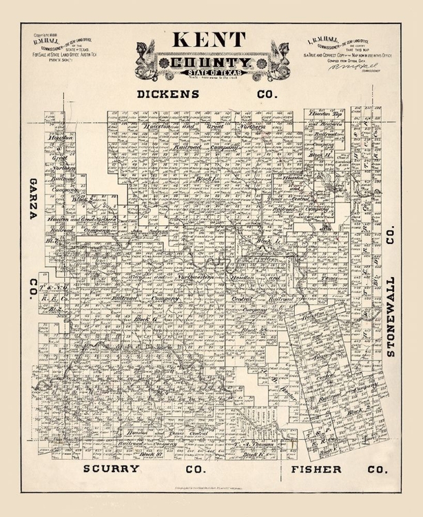 Picture of KENT COUNTY TEXAS - HALL 1888 