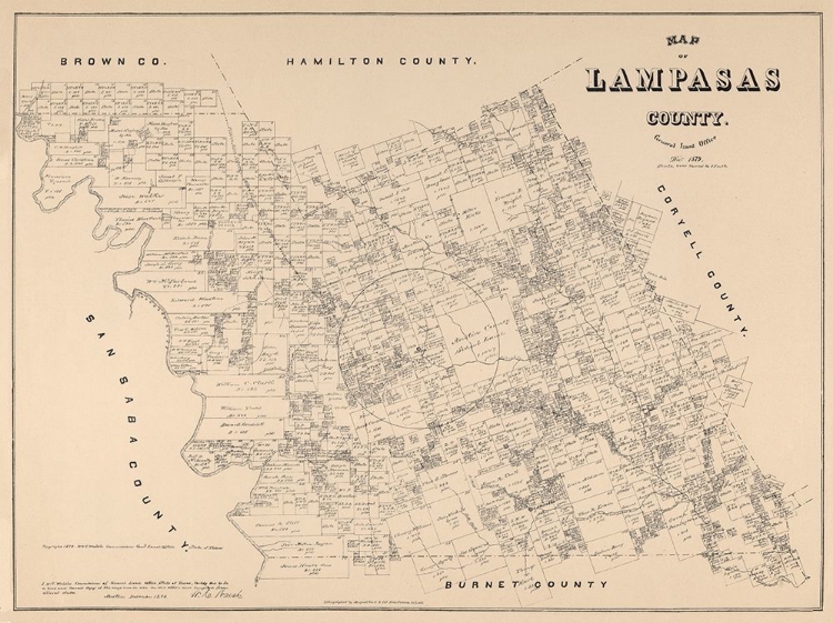 Picture of LAMPASAS COUNTY TEXAS - WALSH 1879 