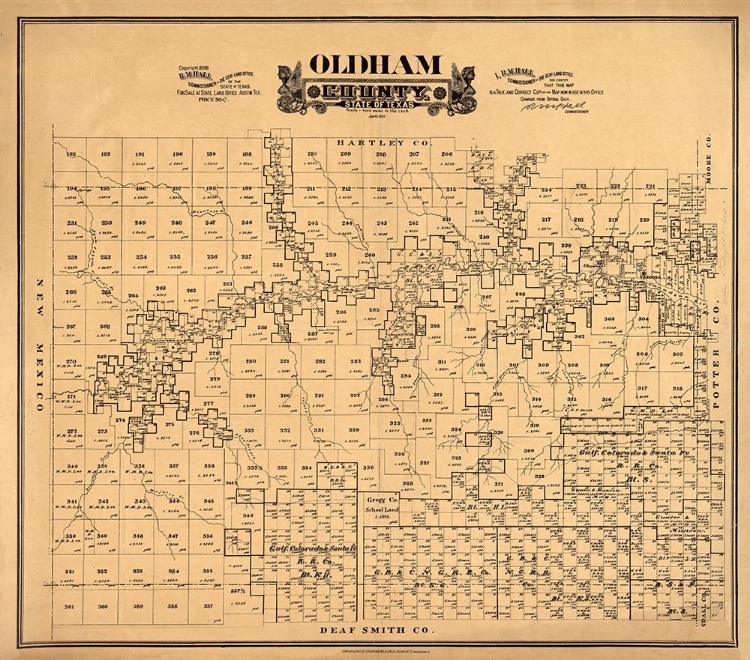 Picture of OLDHAM COUNTY TEXAS - HALL 1888 