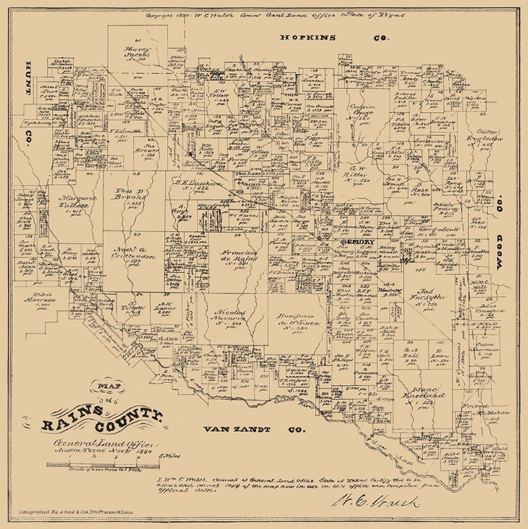 Picture of RAINS COUNTY TEXAS - WALSH 1880 