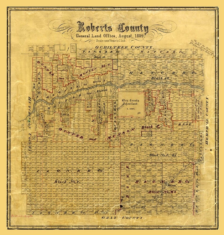 Picture of ROBERTS COUNTY TEXAS - HAUSMANN 1889 