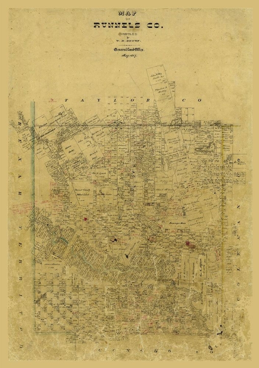 Picture of RUNNELS COUNTY TEXAS - BROWN 1867 