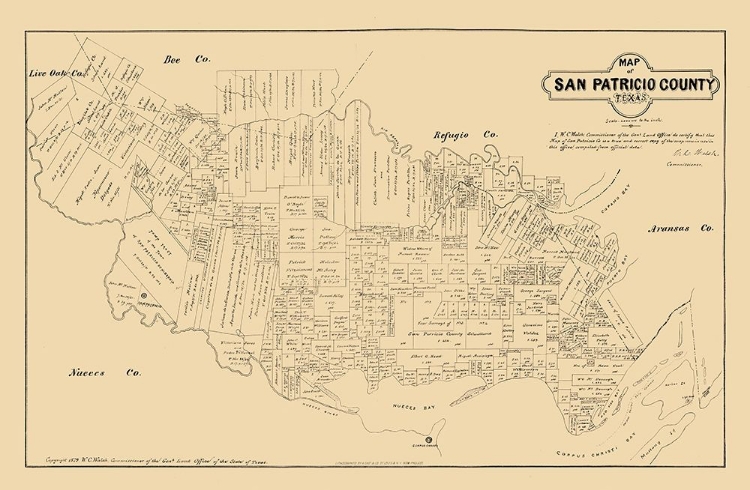 Picture of SAN PATRICIO COUNTY TEXAS - WALSH 1879 