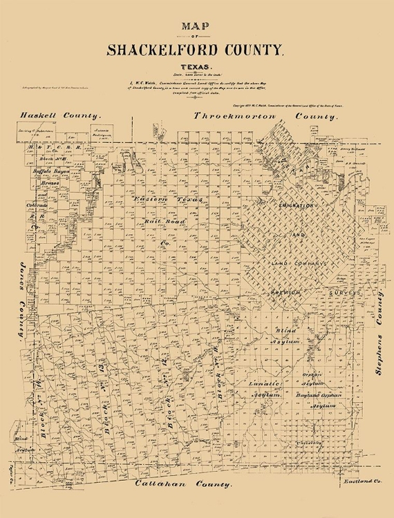 Picture of SHACKELFORD COUNTY TEXAS - WALSH 1879 