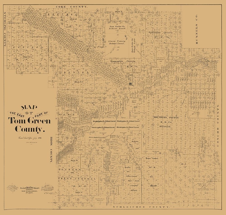 Picture of TOM GREEN COUNTY EAST TEXAS - MCGAUGHEY 1894 