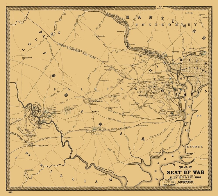 Picture of SEAT OF WAR VIRGINIA - CORBETT 1861