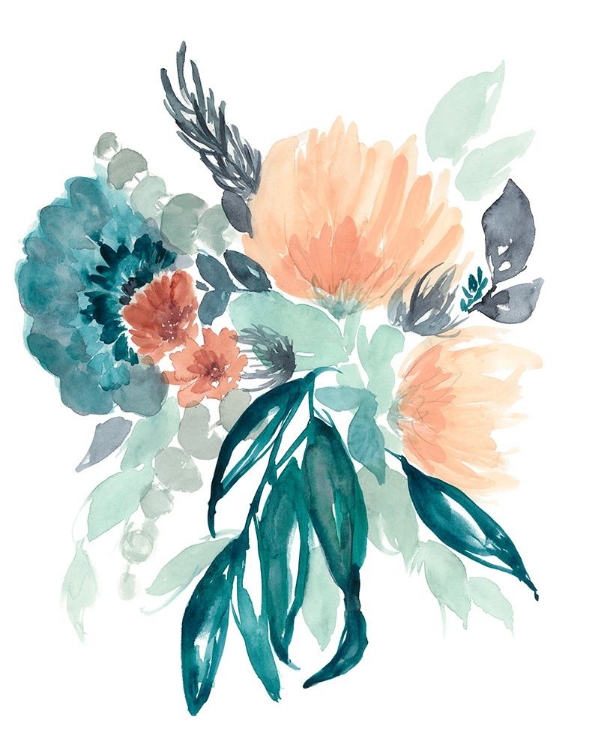 Picture of TEAL AND PEACH BOUQUET II