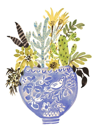 Picture of PAINTED VASE OF FLOWERS I