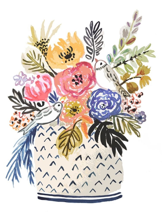 Picture of PAINTED VASE OF FLOWERS II