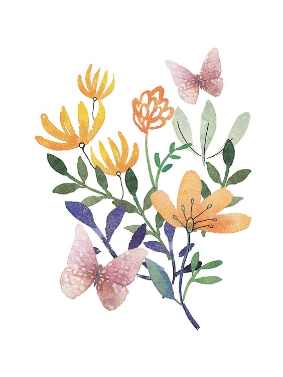 Picture of BUTTERFLIES AND FLOWERS