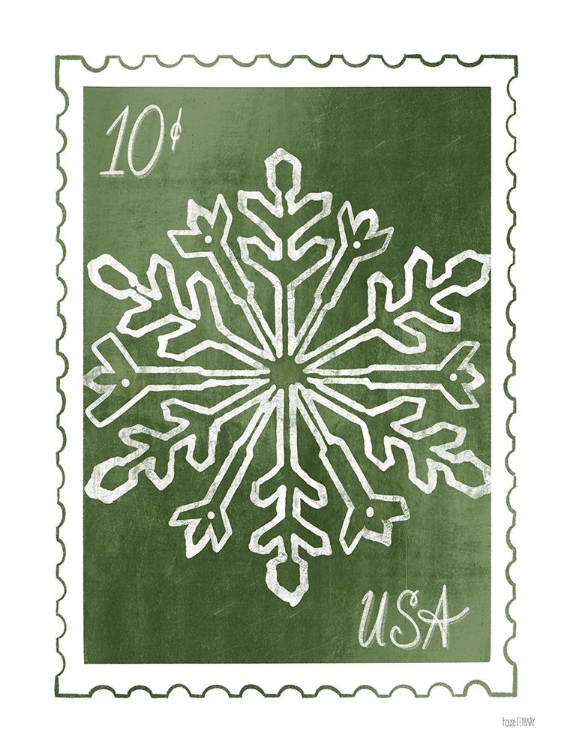 Picture of CHRISTMAS STAMP GREEN SNOWFLAKE  