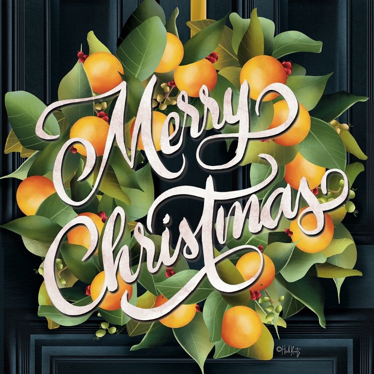 Picture of MERRY CHRISTMAS ORANGE WREATH