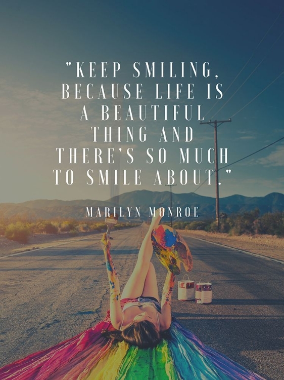 Picture of MARILYN MONROE QUOTE: KEEP SMILING