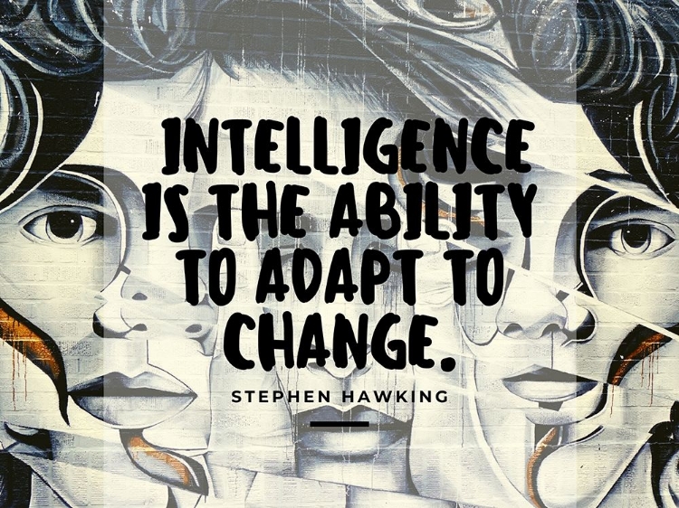 Picture of STEPHEN HAWKING QUOTE: ADAPT TO CHANGE