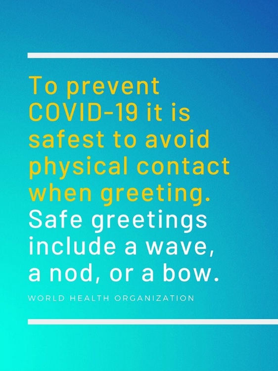 Picture of WORLD HEALTH ORGANIZATION QUOTE: PREVENT THE SPREAD