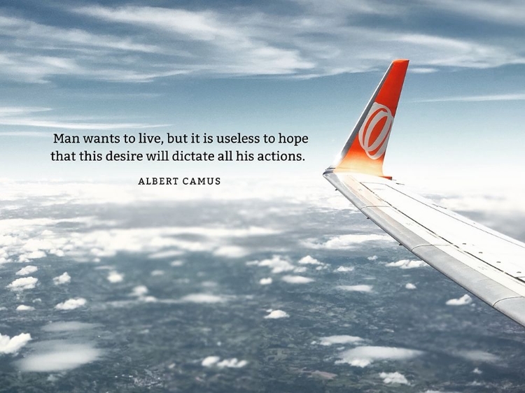 Picture of ALBERT CAMUS QUOTE: MAN WANTS TO LIVE