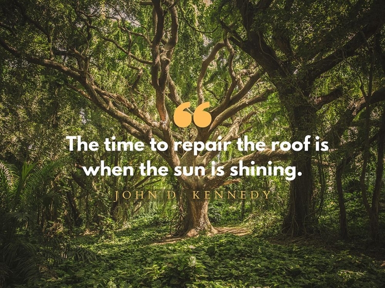 Picture of JOHN F. KENNEDY QUOTE: REPAIR THE ROOF