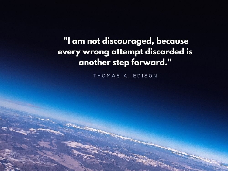 Picture of THOMAS EDISON QUOTE: NOT DISCOURAGED